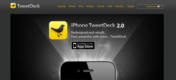 Cabecera de Tweetdeck para iPhone.