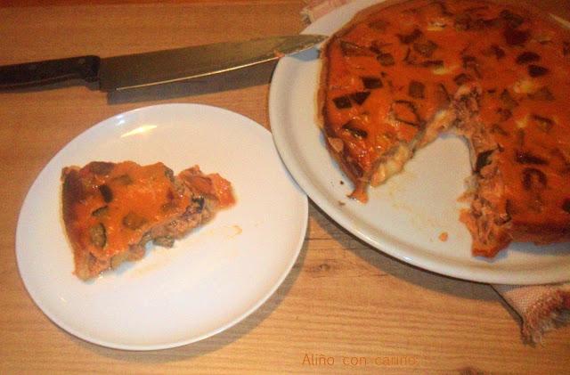 QUICHE DE BERENJENA, MOZZARELLA Y JAMÓN SERRANO