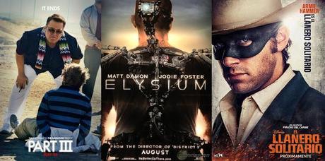 Ronda de pósters ('Elysium', 'Resacón 3', 'El Llanero Solitario'...)