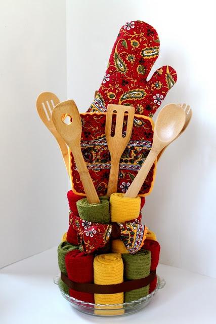 Tarta de toallas de cocina