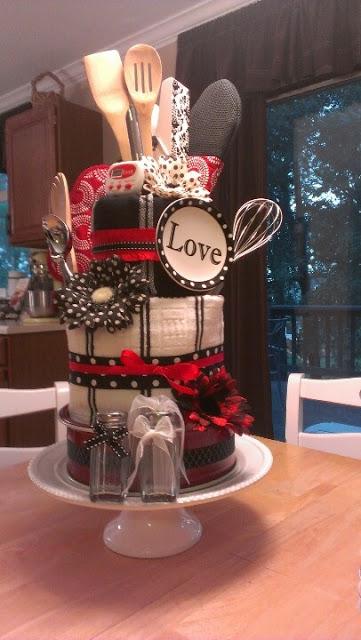 Tarta de toallas de cocina