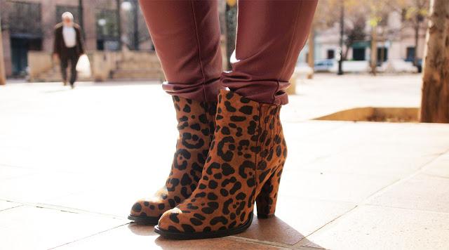 Burgundy leather pants!