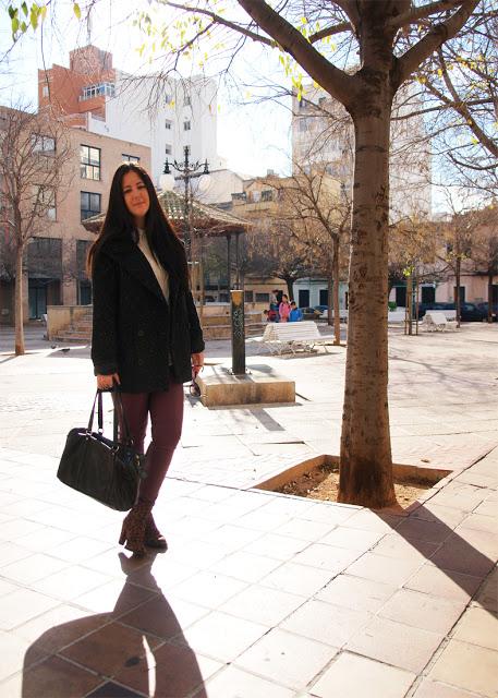 Burgundy leather pants!