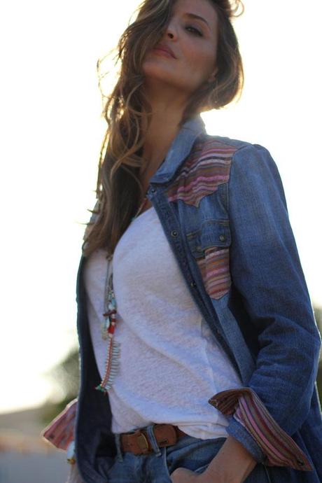 ethnic denim shirt