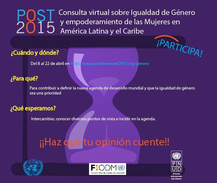 Consulta virtual: Igualdad de Género en el futuro que queremos!!