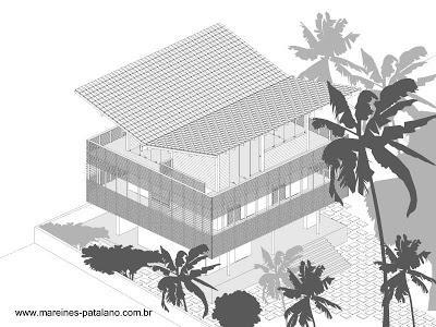 Dibujo por computadora del proyecto de una casa Tropical