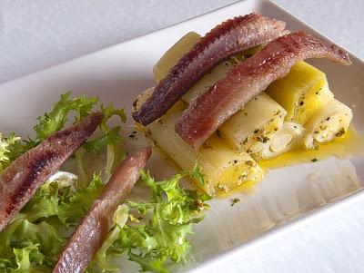 Ensalada de puerros con sardinas ahumadas