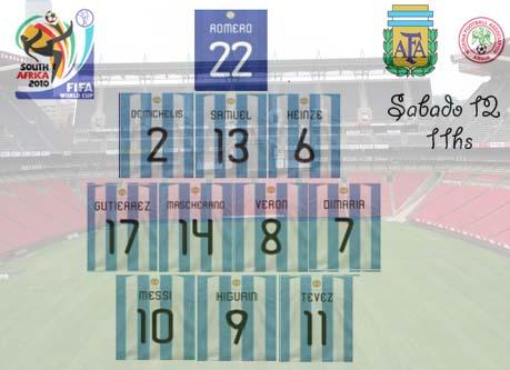 Maradona paró el posible equipo del debut