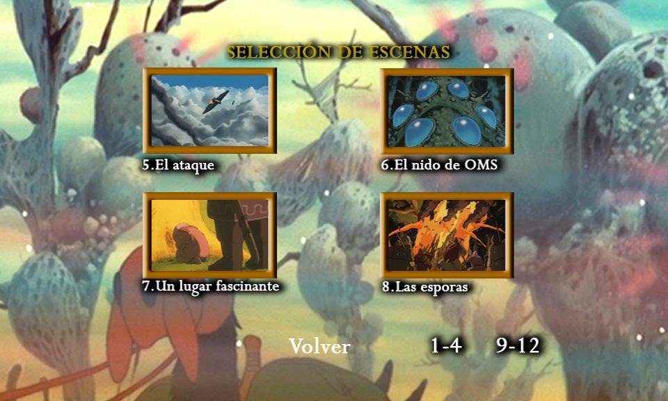 Así son los menús de la edición española de 'Nausicaä'