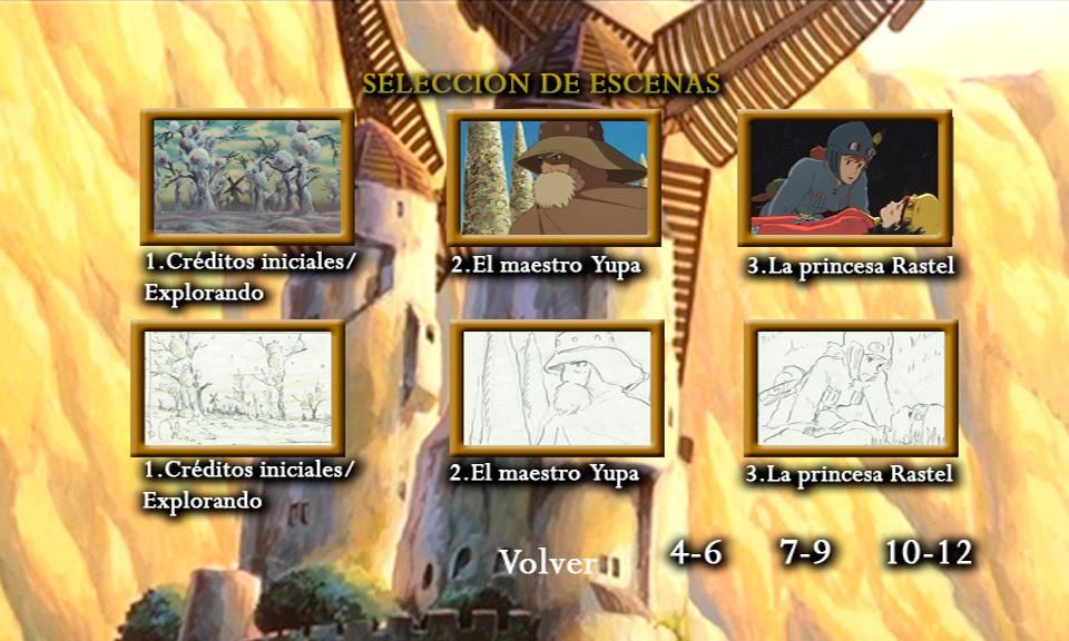 Así son los menús de la edición española de 'Nausicaä'