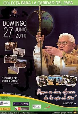 EL DOMINGO 27 DE JUNIO SE REALIZARÁ LA COLECTA DEL ÓBOLO DE SAN PEDRO