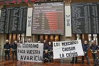 Los bomberos ocupan la Bolsa de Madrid