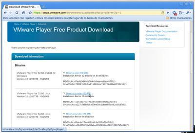 Instalar VMware Player 3.1 en GNU/Linux