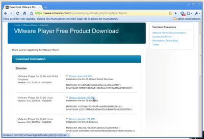 Instalar VMware Player 3.1 en GNU/Linux