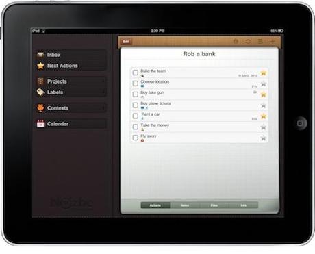 Nozbe para el iPad