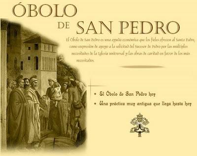 Enlaces sobre Óbolo de San Pedro (Colecta para la Caridad del PAPA)