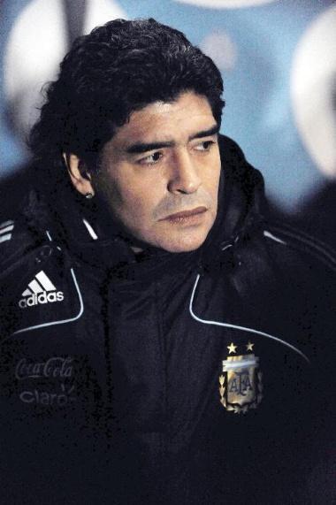 Diego MARADONA - - 11.02.2009 - France / Argentine - Match Amical - Stade Velodrome de Marseille - Photo : Thomas Pictures / Jean Paul Thomas Photo via Newscom