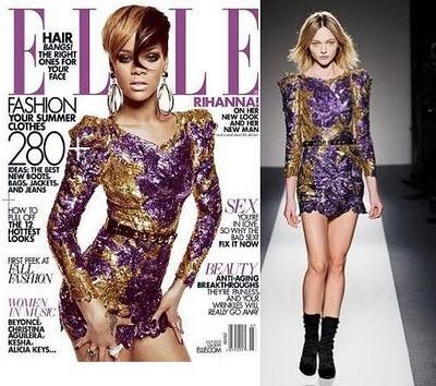 Rihanna en portada de Elle, Julio 2010. La cantante adora el print felino