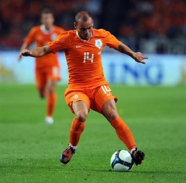 Wesley Sneijder Holland 2009/10 Holland V England (2-2) 12/08/09 International Friendly in the Amsterdam Arena Photo Robin Parker Fotosports International