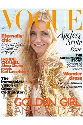 Cameron Díaz, portada de la edición de julio de Vogue UK