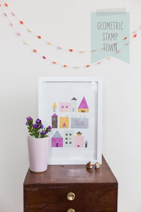 DIY CUADRO CON ESTAMPADO DE SELLOS GEOMÉTRICOS DIY CUADRO CON ESTAMPADO DE SELLOS GEOMÉTRICOS