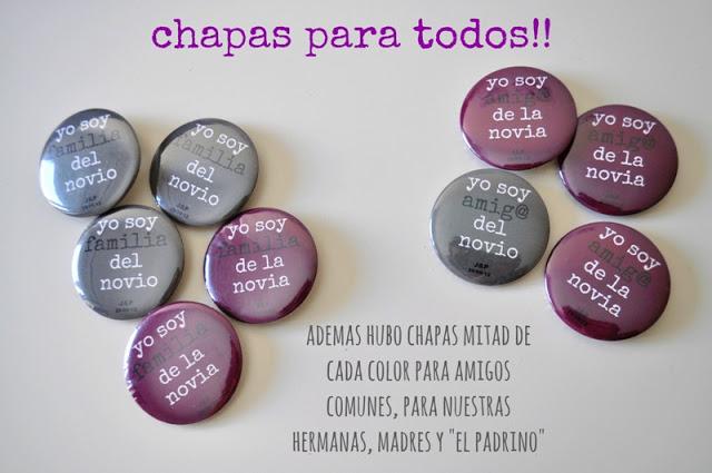 *our wedding* chapas para todos