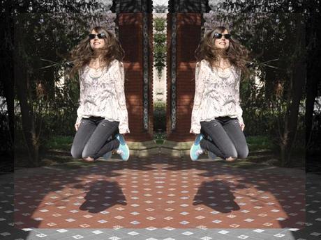 White lace and ripped jeans