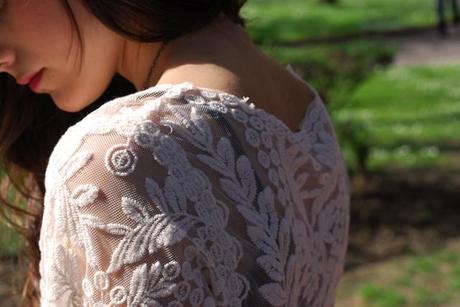 White lace and ripped jeans