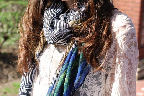 White lace and ripped jeans