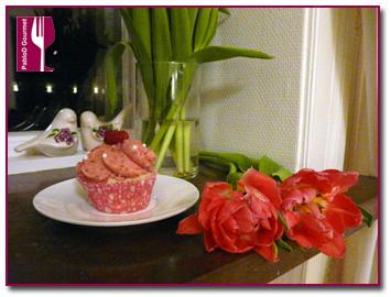 PabloD Gourmet  - Cupcakes de azafrán y frambuesas rojas