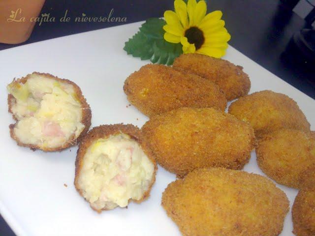 Croquetas de bacon y puerro