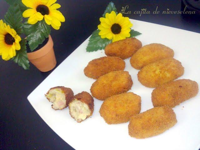 Croquetas de bacon y puerro