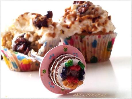 Cupcakes de nata montada y nueces caramelizadas