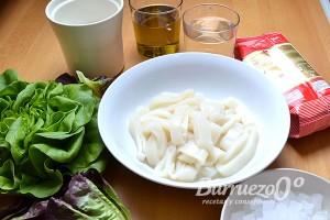 ingredientes rebozado calamares con harina de trigo y arroz