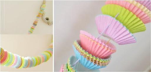 DIY...GUIRNALDAS CON PAPELES DE MAGDALENAS