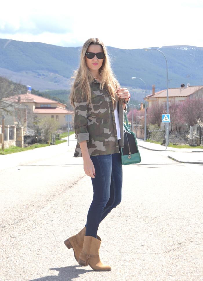 Boots and military shirt
