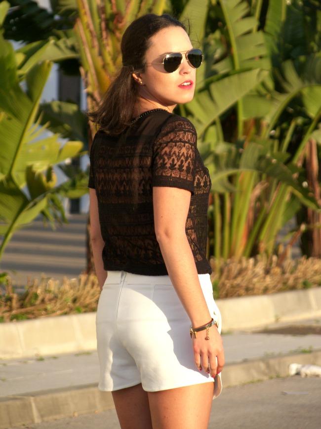 LACE TOP + WHITE SKIRT