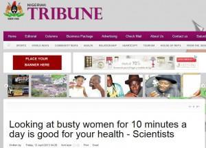 NIgeria Tribune lo publica el 12 de abril de 2013