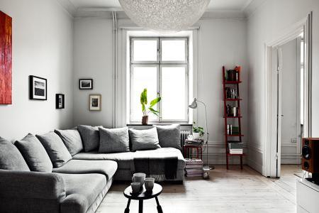 sofá gris piso nórdico estilo nórdico diseño nórdico diseño de interiores decorar casas gris decoración pisos pequeños decoración nórdica decoración en gris decoración de interiores cocinas modernas cocinas blancas y madera cocinas blancas blog interiores blog decoración nórdica 