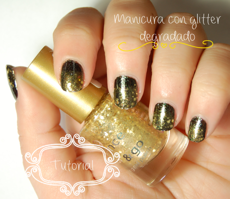 NOTD + TUTORIAL: Uñas con degradado de glitter.