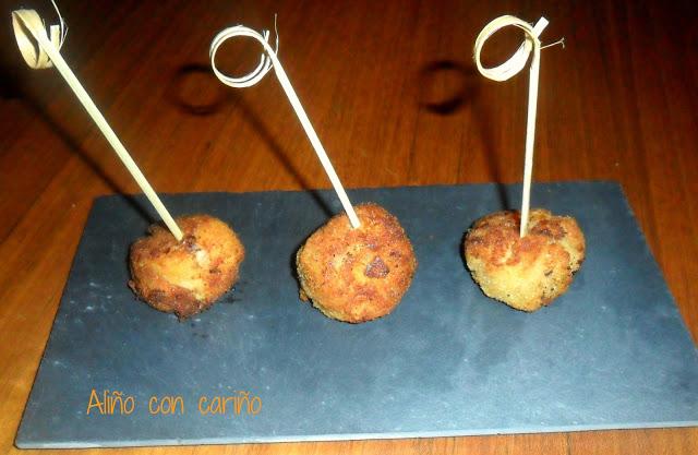 CROQUETAS DE CHEDDAR, JAMÓN Y CHAMPIÑONES