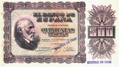 Científicos españoles en los billetes de pesetas