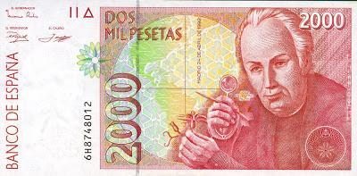 Científicos españoles en los billetes de pesetas