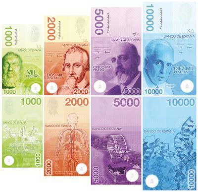 Científicos españoles en los billetes de pesetas