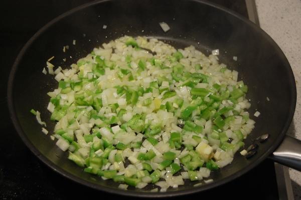 Arroz con pollo, setas y berenjena