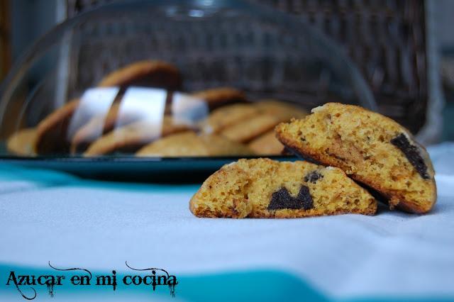 Galletas abizcochadas de calabaza y chip de chocolate