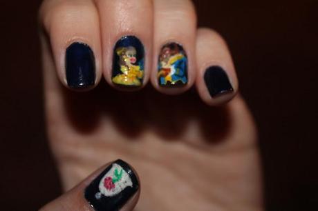 RETO 2013 #11 THE BEAUTY AND THE BEAST NAILS // UÑAS DE LA BELLA Y LA BESTIA