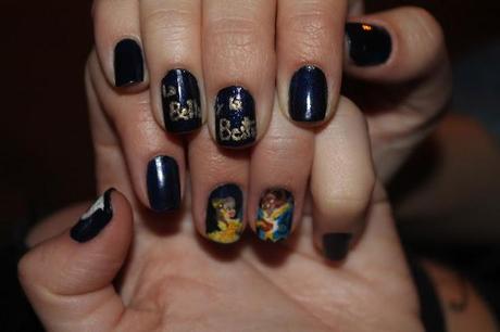 RETO 2013 #11 THE BEAUTY AND THE BEAST NAILS // UÑAS DE LA BELLA Y LA BESTIA