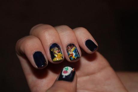 RETO 2013 #11 THE BEAUTY AND THE BEAST NAILS // UÑAS DE LA BELLA Y LA BESTIA