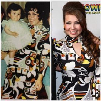 Thalía luce el mismo vestido que usó su mamá cuando la bautizó